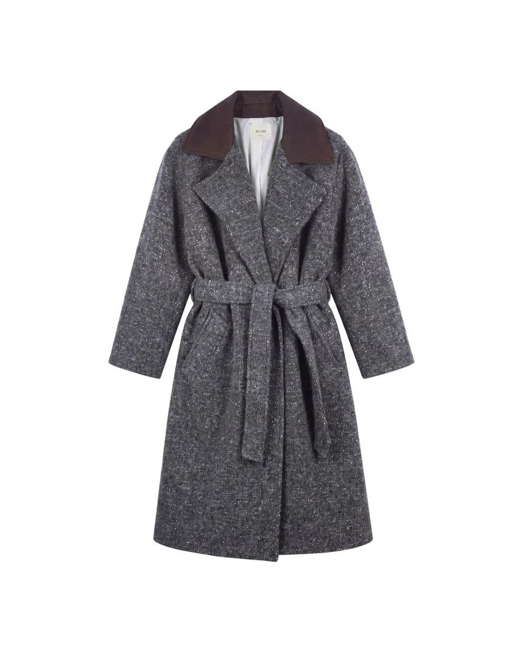 Alysi Gray Belted Coats