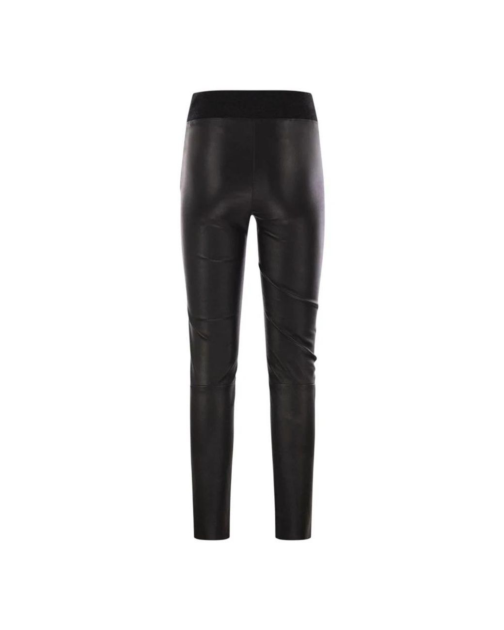 Brunello Cucinelli Black Leather Trousers