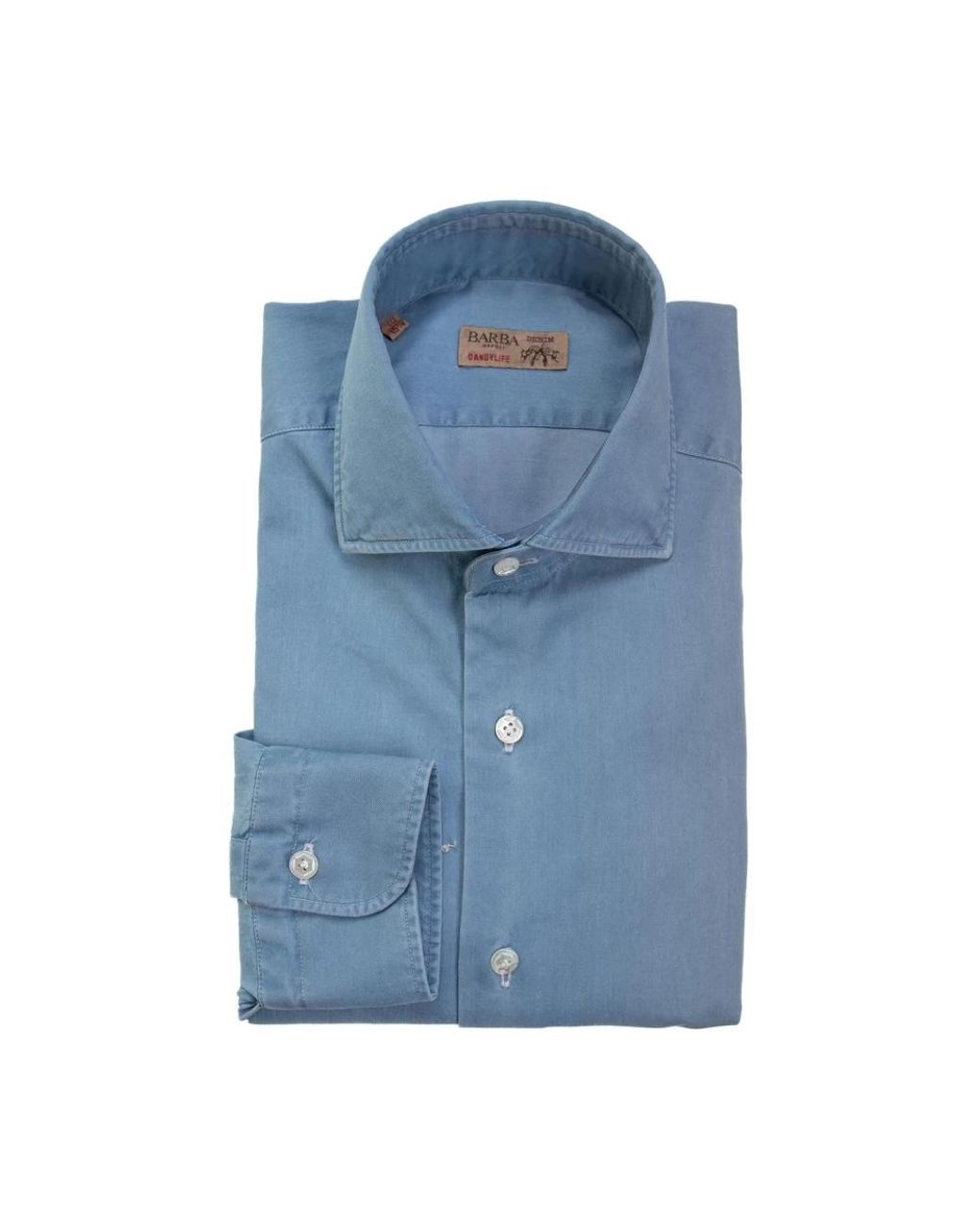 Barba Napoli Blue Casual Shirts for men
