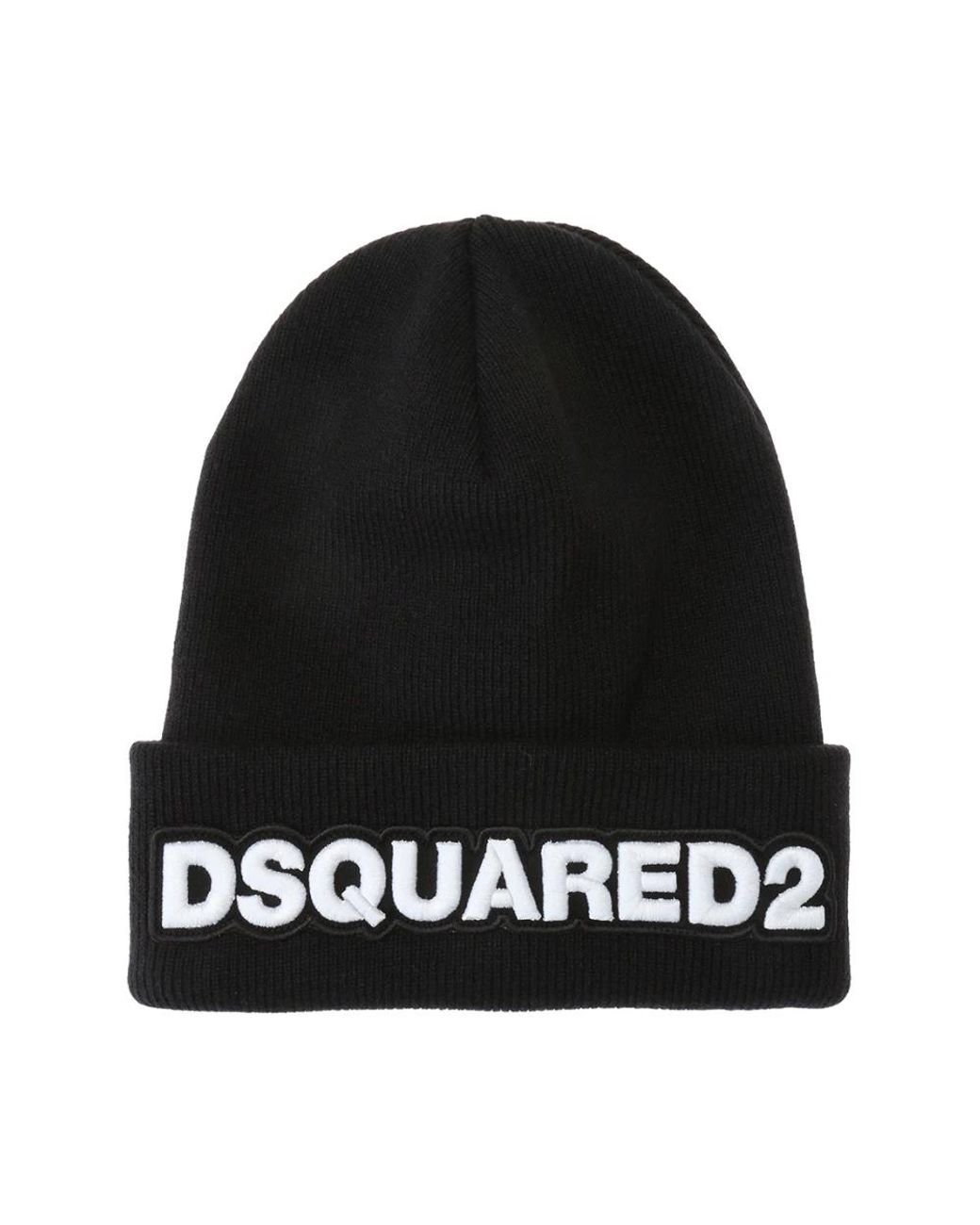 DSquared² Black Beanies for men