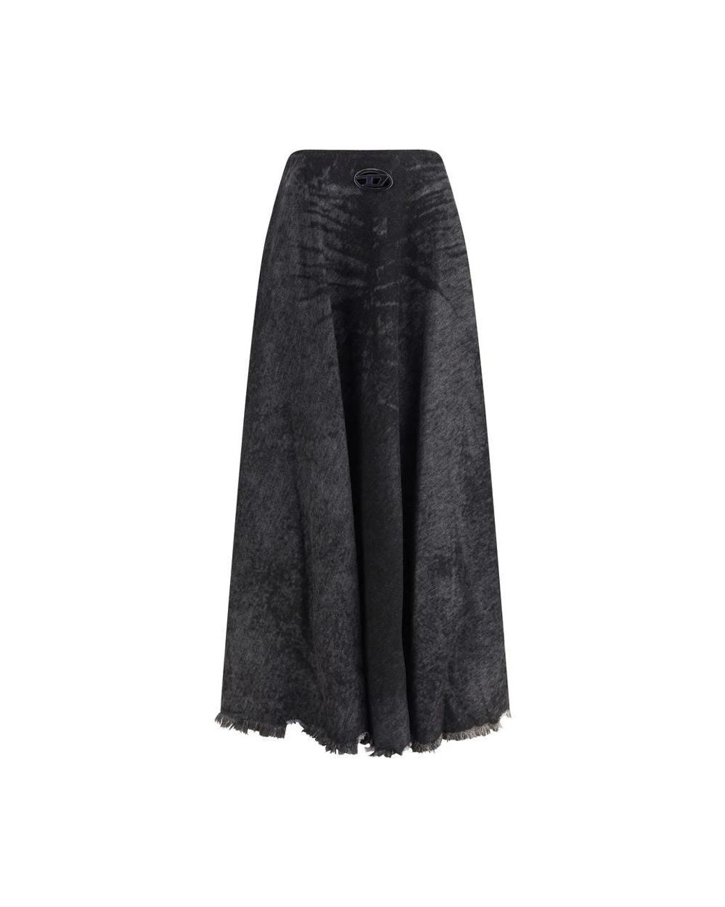 DIESEL Black Cotton Long Skirt