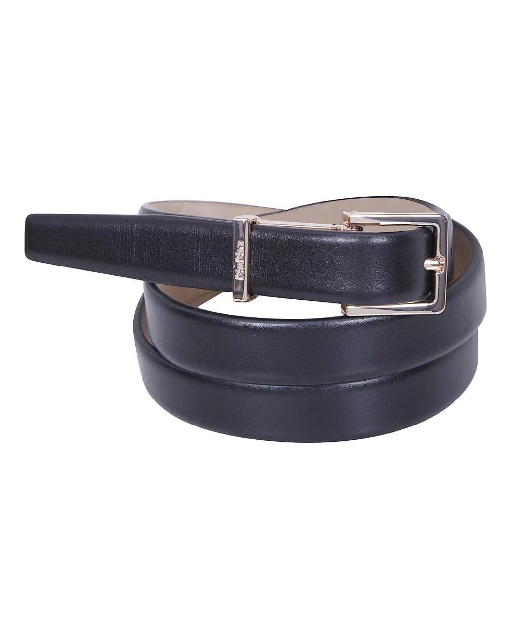 Max Mara Accessoires ,Zwart ,Leer Mxagrazia Classic Riem in het Blue