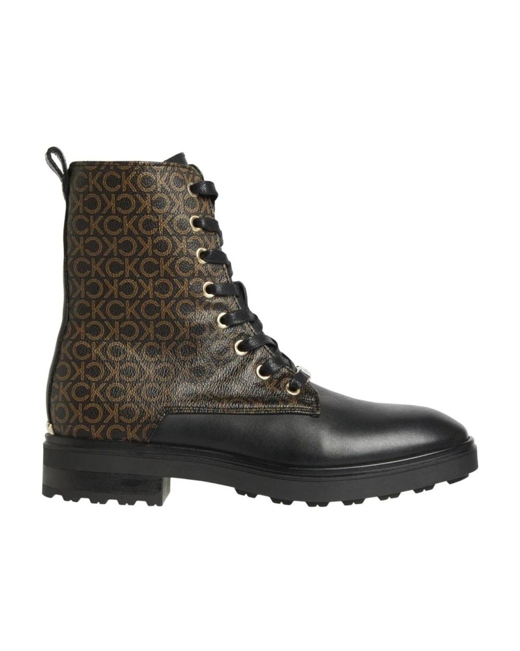 Calvin Klein Brown Lace-Up Boots