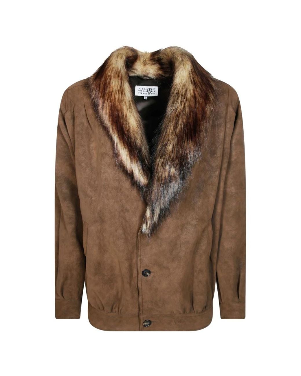 MM6 by Maison Margiela Brown Faux Fur & Shearling Jackets