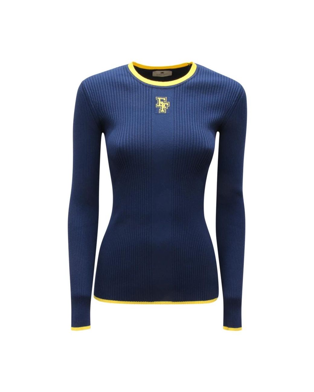 Elisabetta Franchi Blue Round-Neck Knitwear