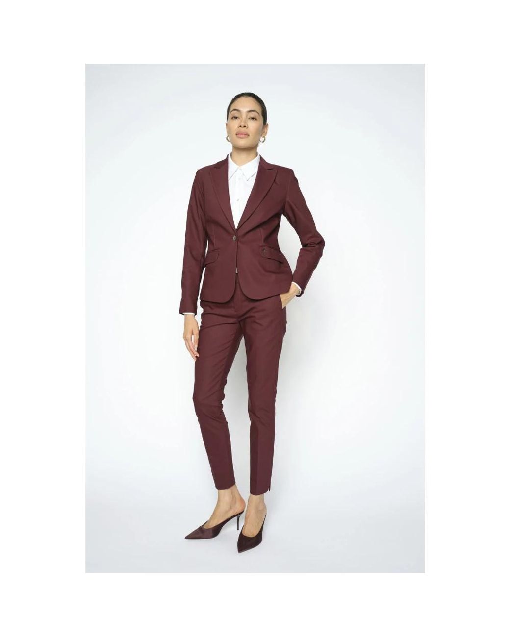 Mos Mosh Purple Slim-Fit Trousers