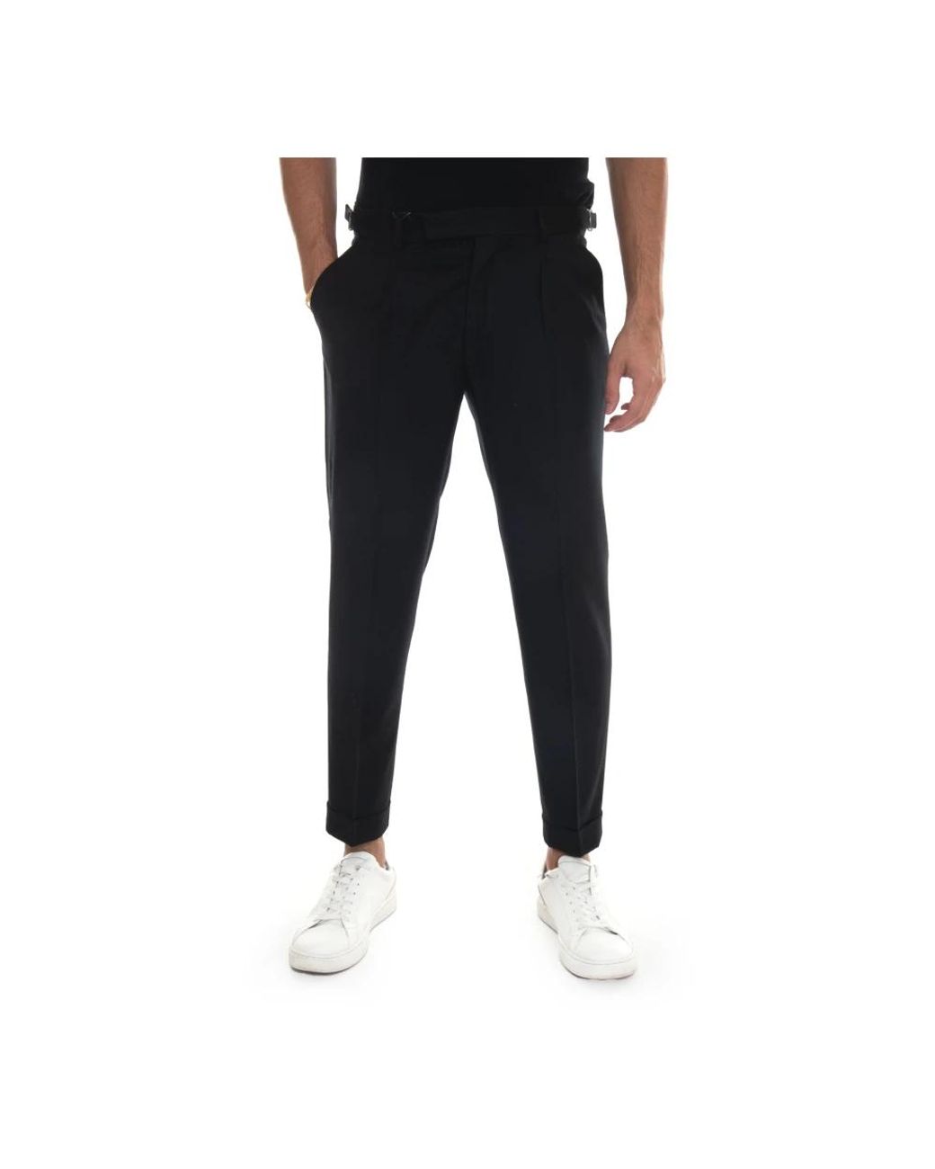 Paoloni Black Suit Trousers for men