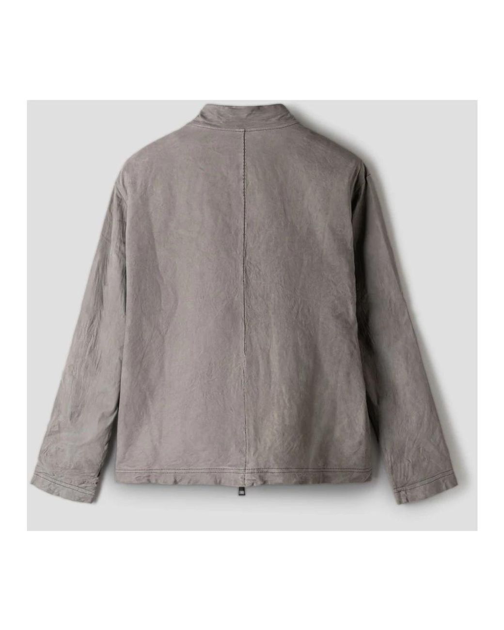 Giorgio Brato Gray Leather Jackets for men