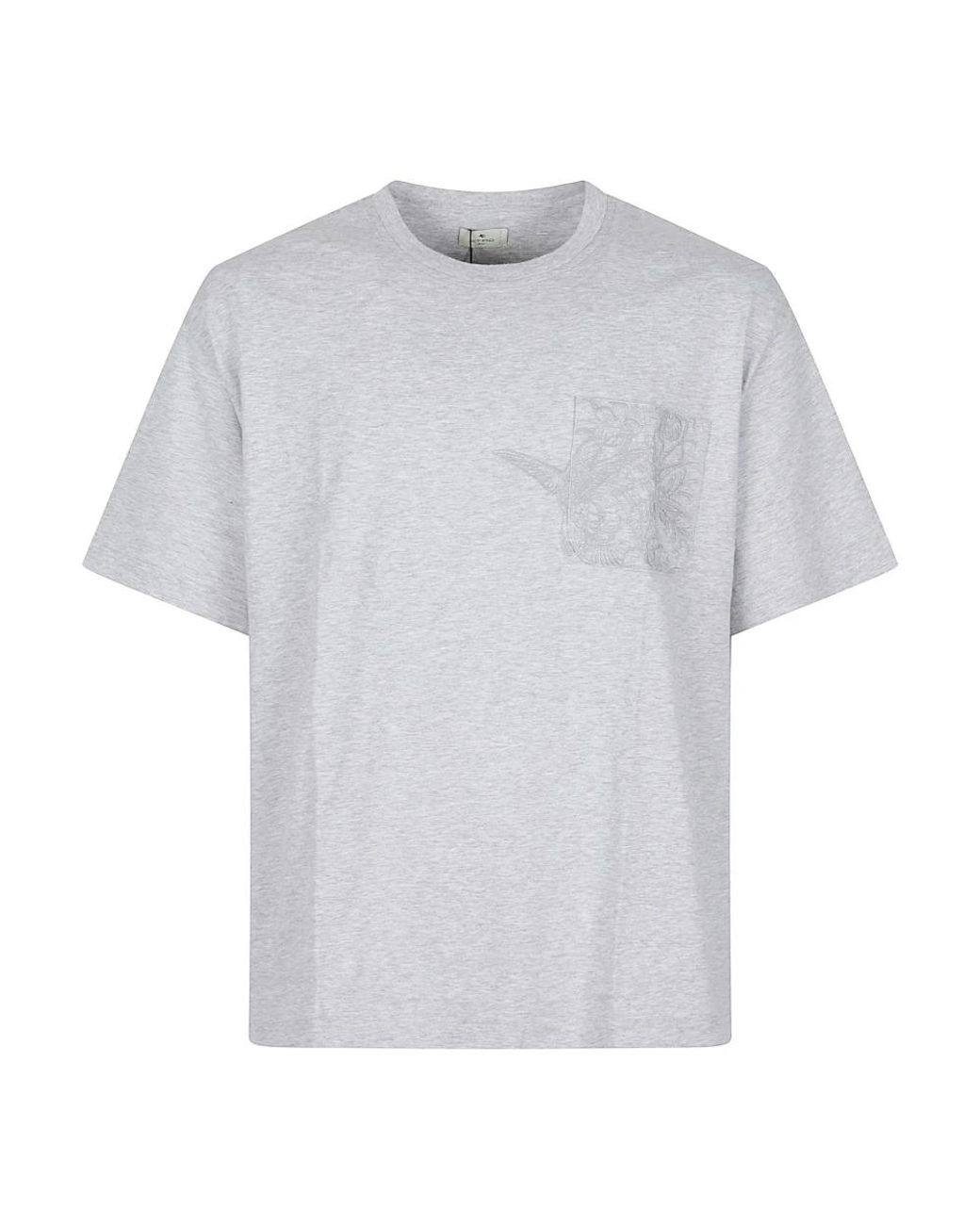 Etro T-Shirt Met Borstzak in het Gray voor heren