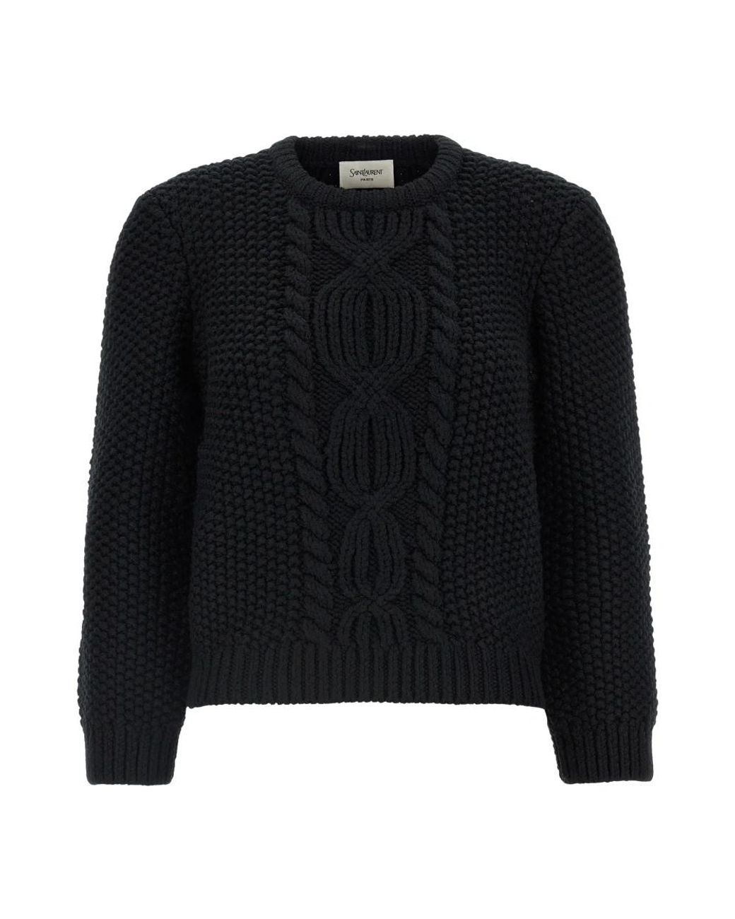 Saint Laurent Black Round-Neck Knitwear for men