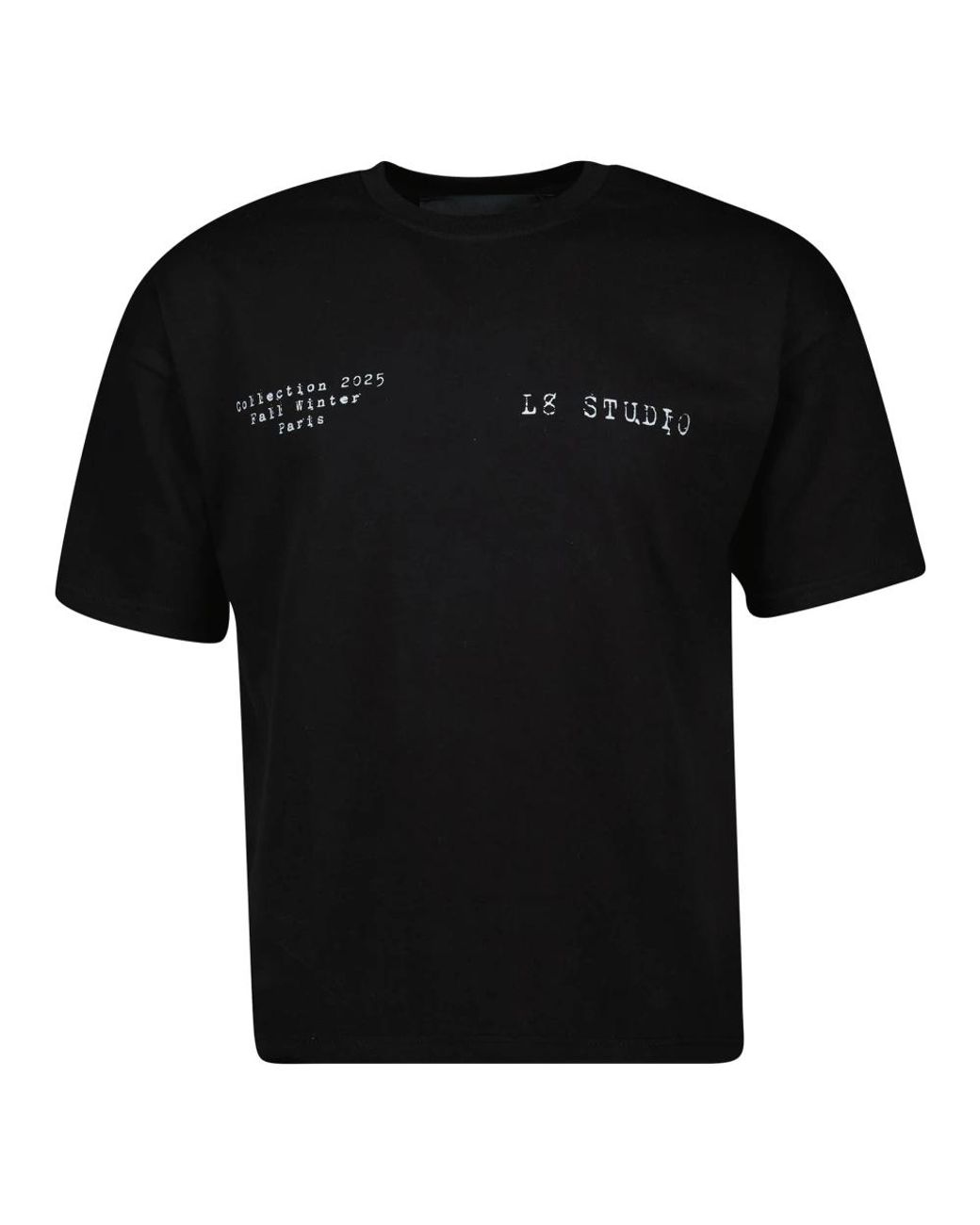 L8 Studio Tops ,Zwart ,Katoen Vierge T-Shirt in het Black voor heren