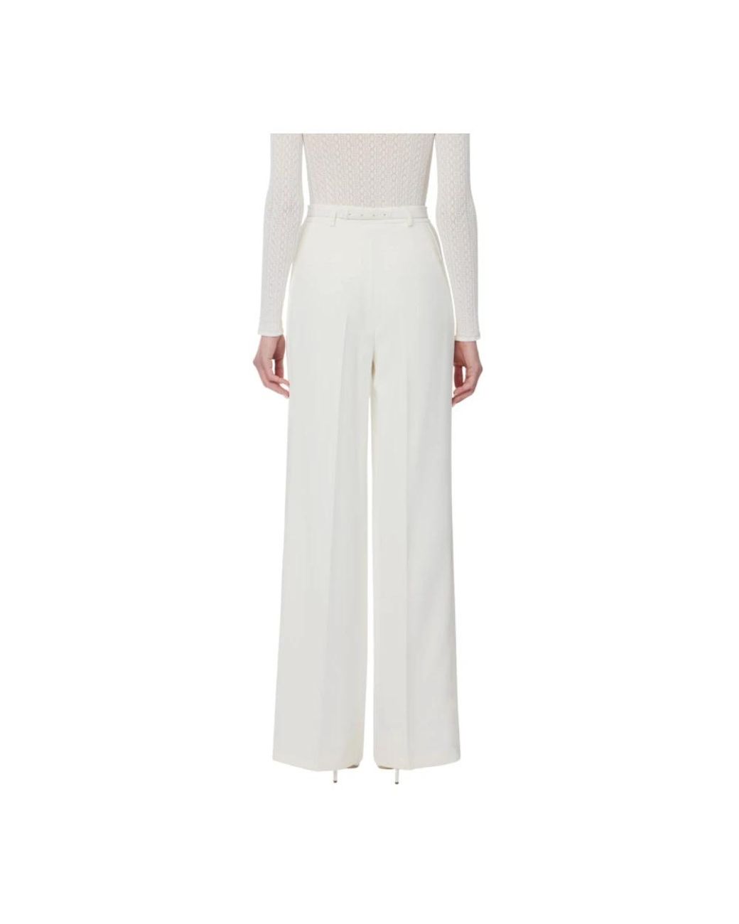 Elisabetta Franchi White Wide Trousers
