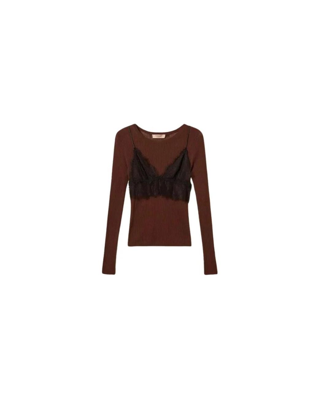 Twinset Brown Long Sleeve T-Shirts