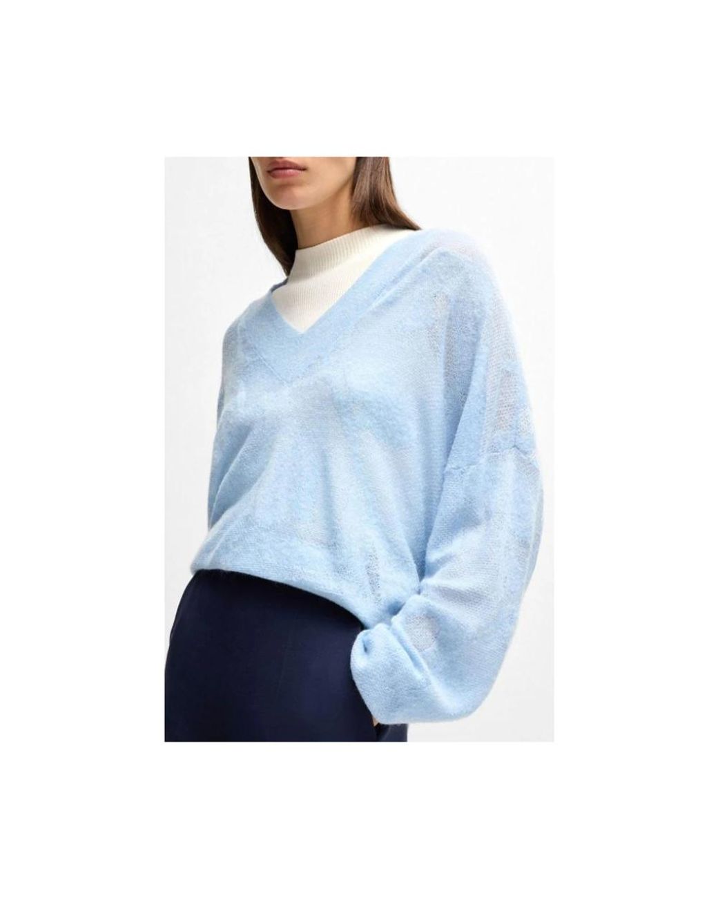 Boss Blue V-Neck Knitwear