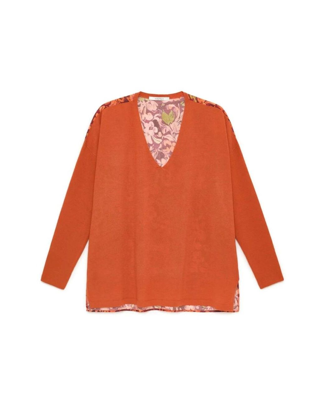 Maliparmi Orange V-Neck Knitwear
