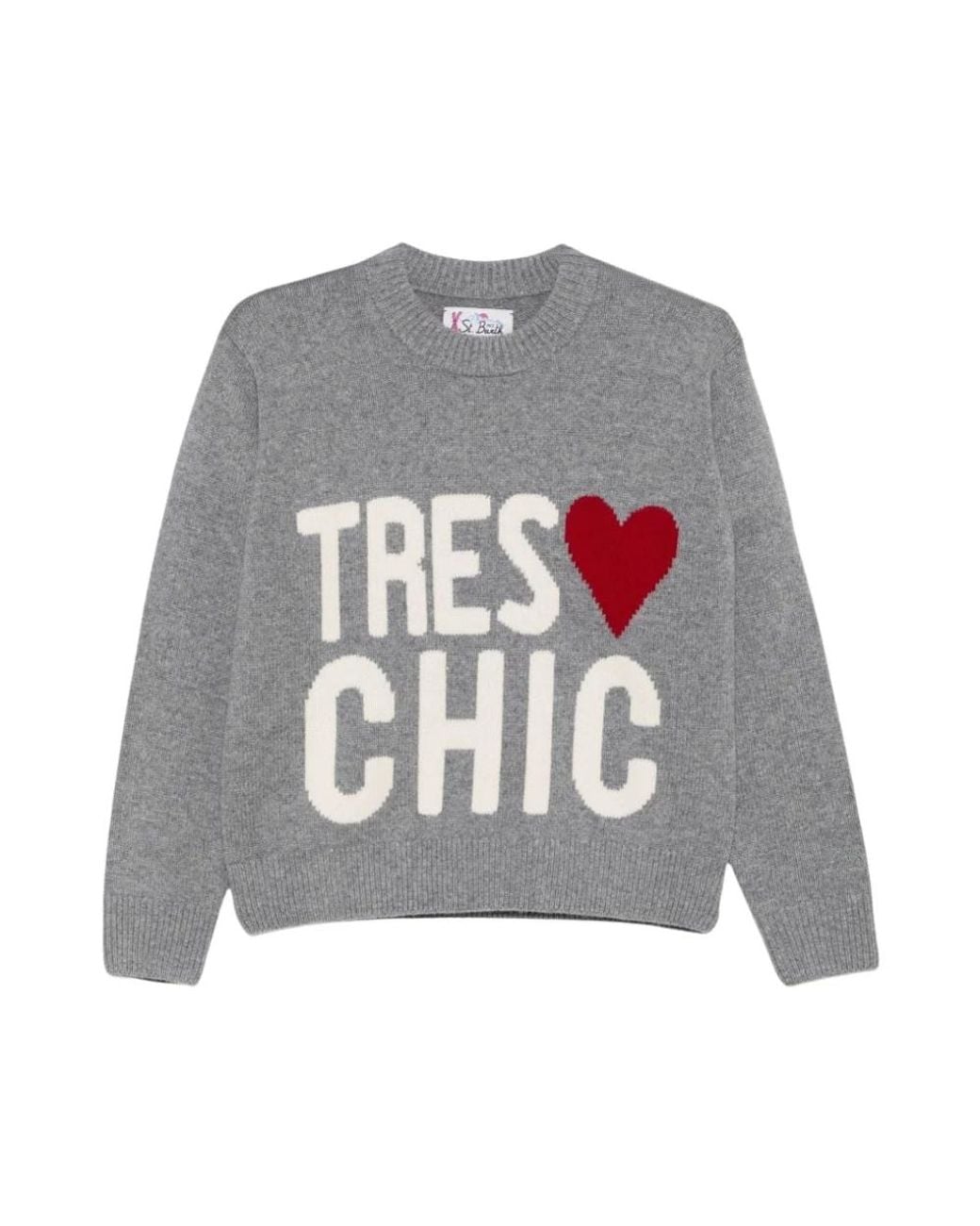 Mc2 Saint Barth Gray Round-Neck Knitwear