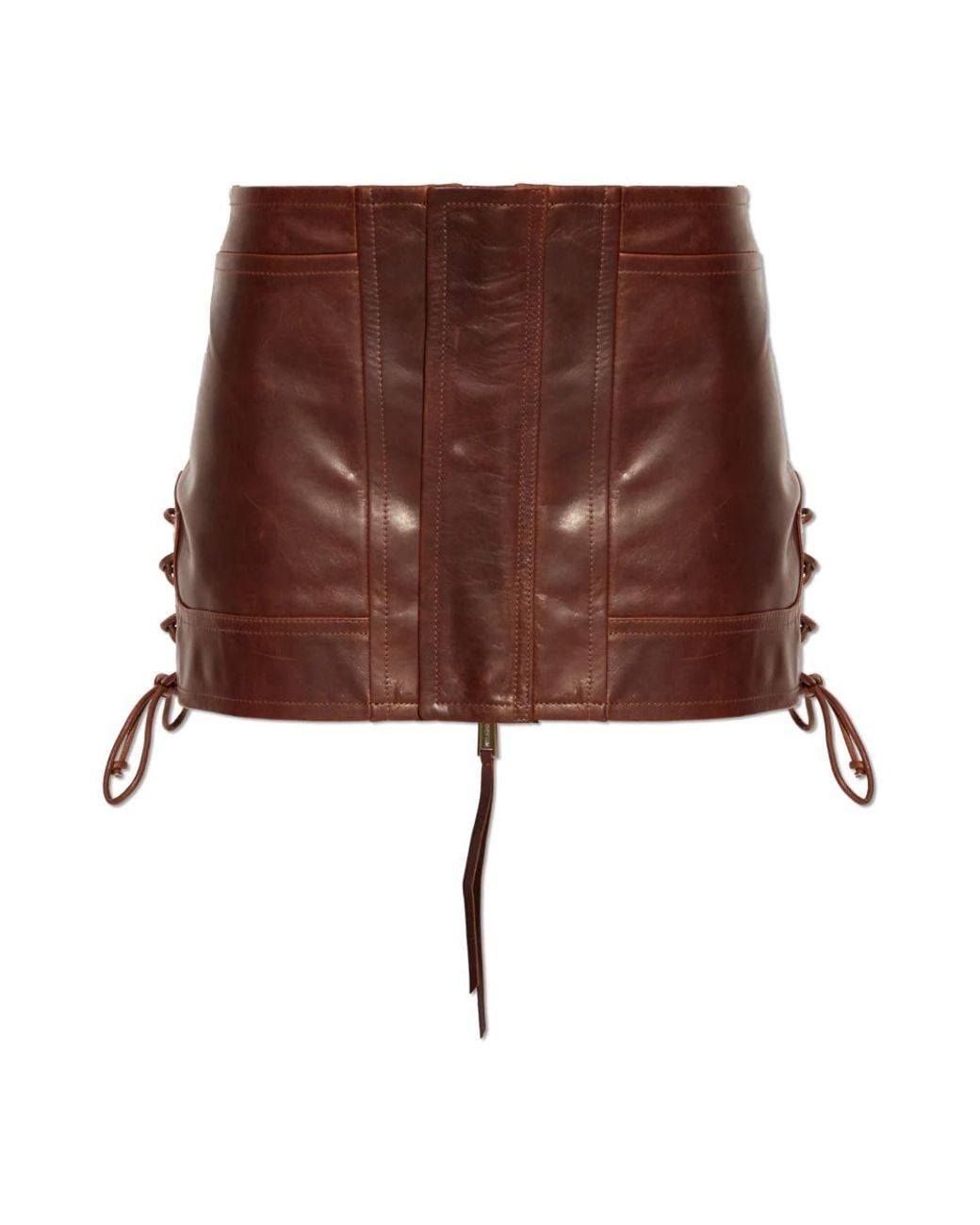 DSquared² Brown Kurzer Lederrock
