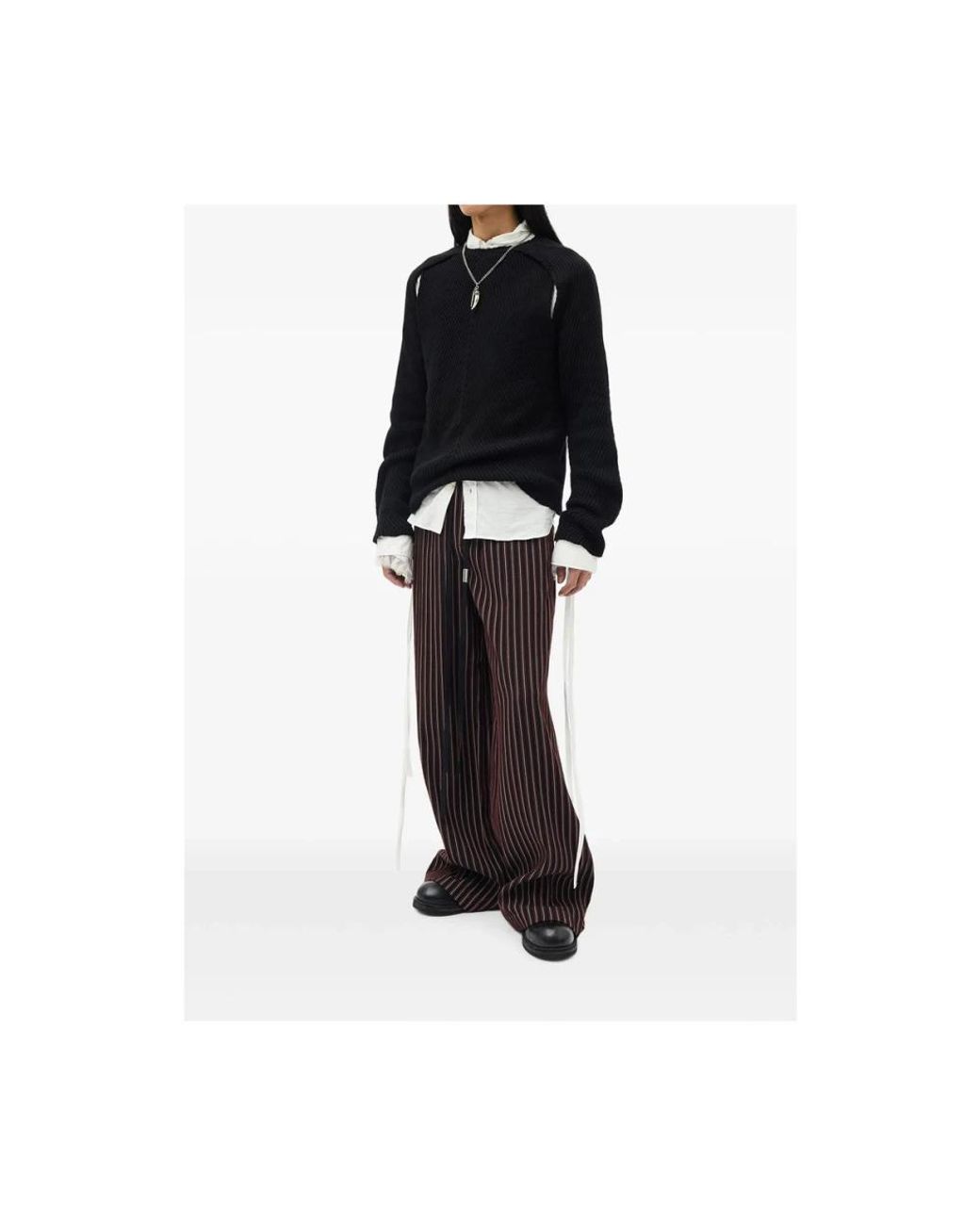Ann Demeulemeester Black Round-Neck Knitwear for men