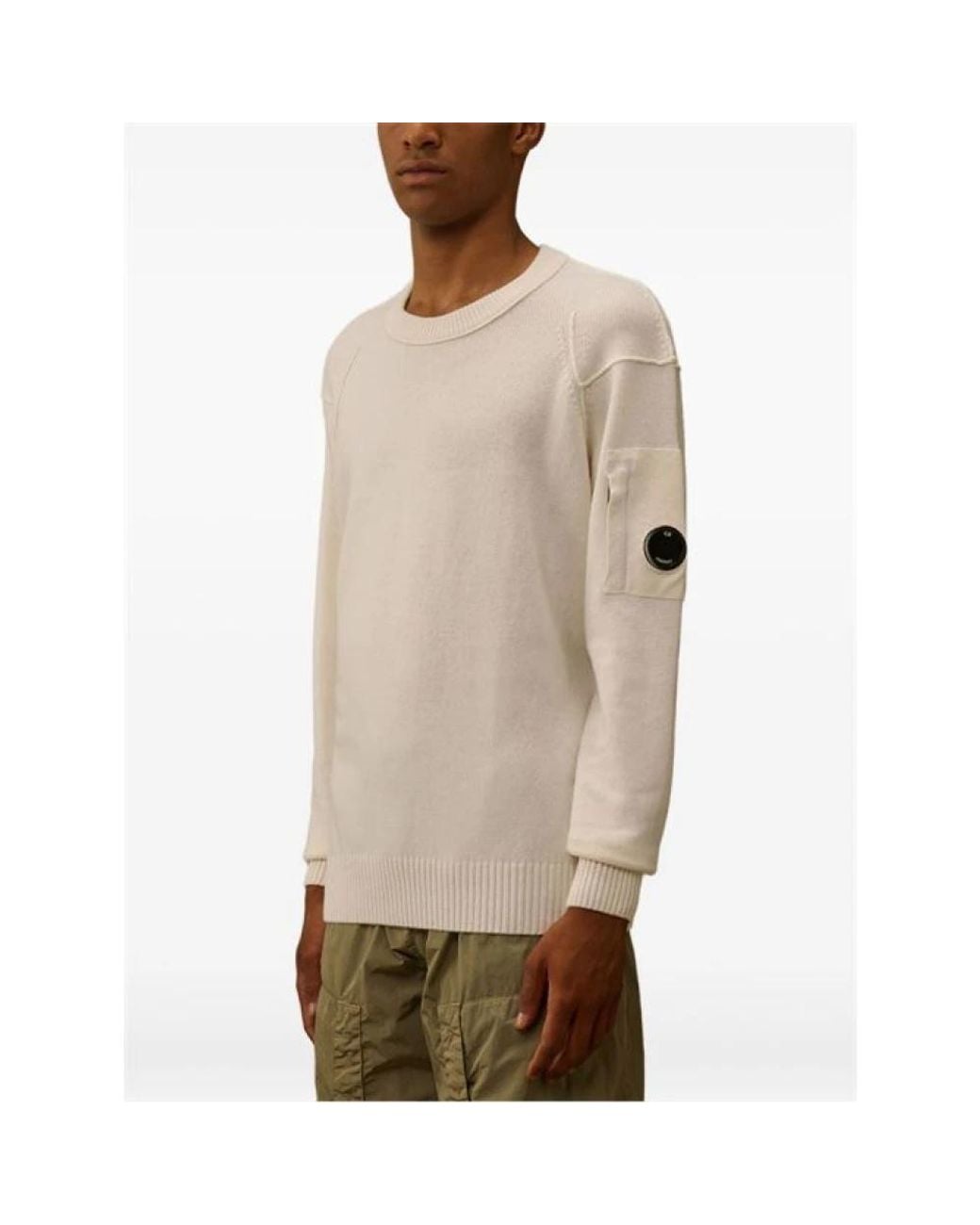 C P Company Natural Round-Neck Knitwear for men