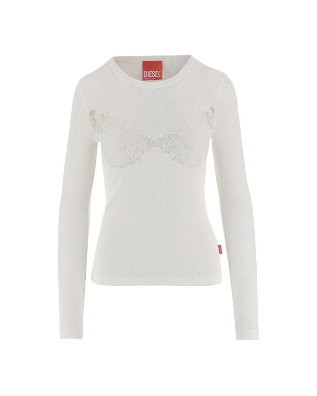 DIESEL Devore Kant Top in het White