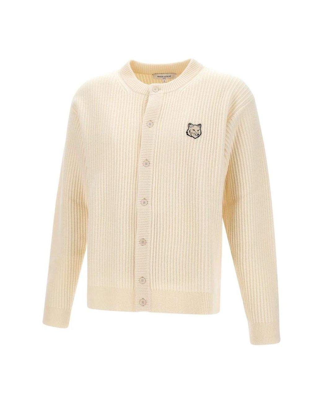 Maison Kitsuné Truien & Vesten ,Wol Fox Head Cardigan in het White voor heren