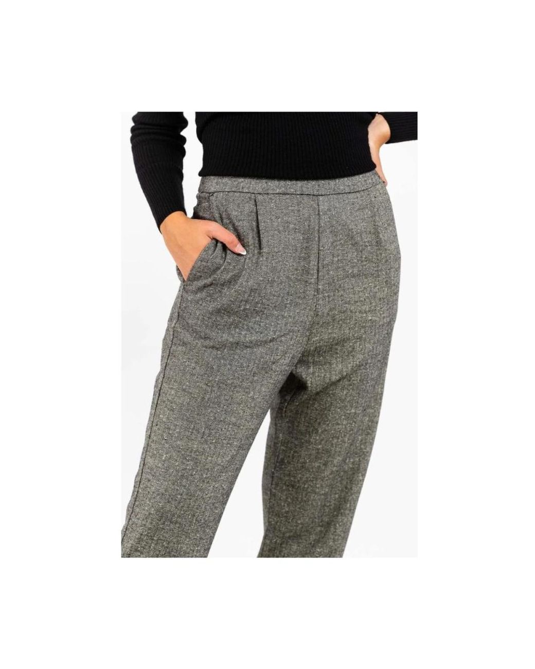 Gas Black Cropped Trousers