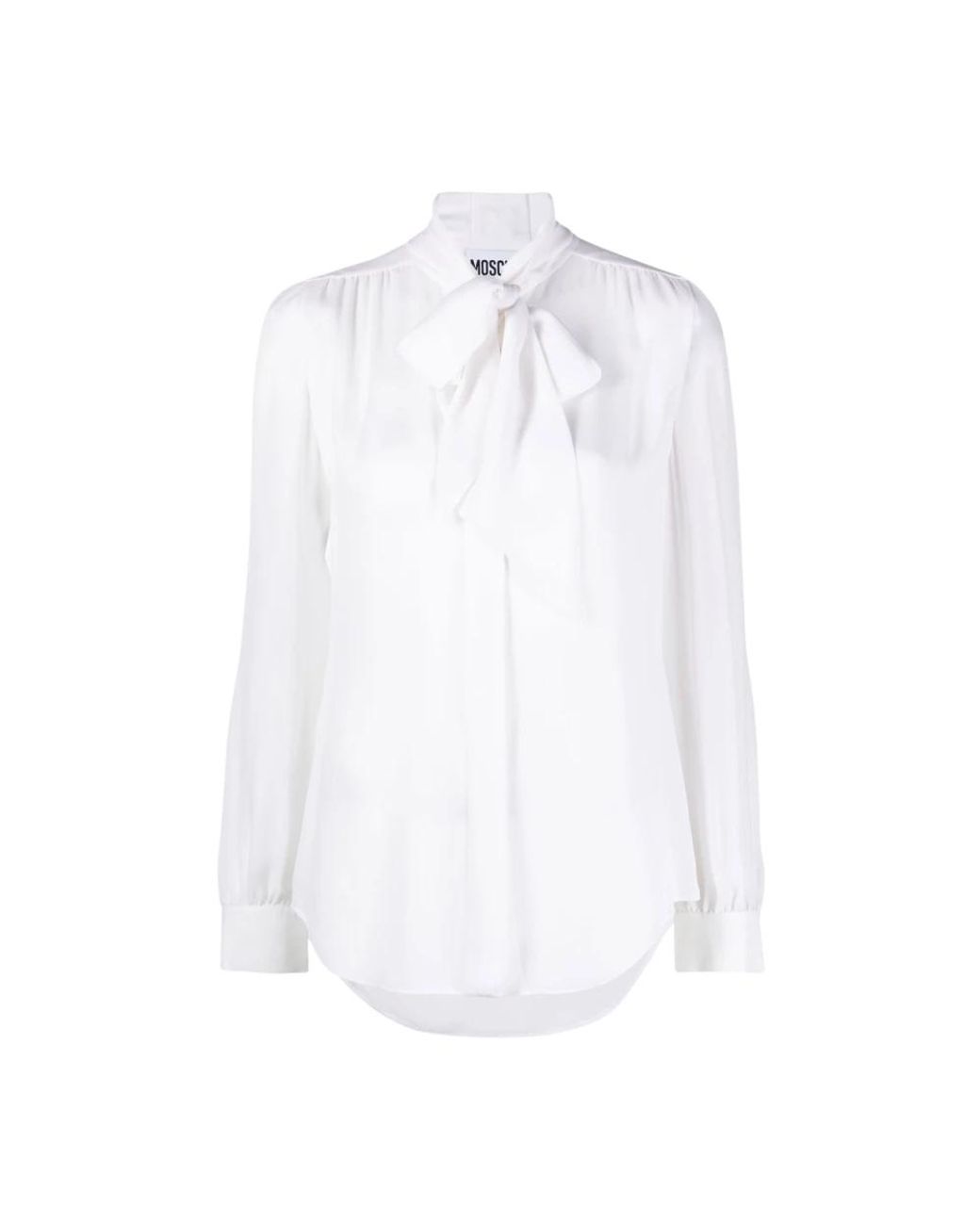 Moschino Overhemden ,Wit ,0001 Camicia B.Ca C/Sciarpina in het White