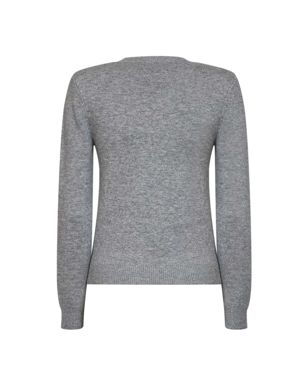 Self-Portrait Gray V-Neck Knitwear
