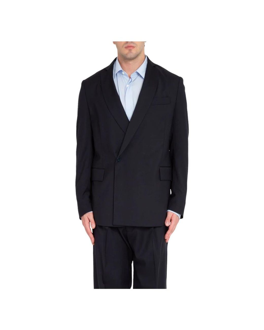 Costumein Jassen ,Blauw ,Wol 1-Knoops Wollen Blazer in het Blue voor heren