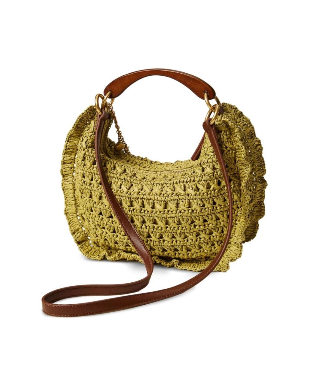 Twinset Yellow Gewebte Schultertasche Mit Rüsche