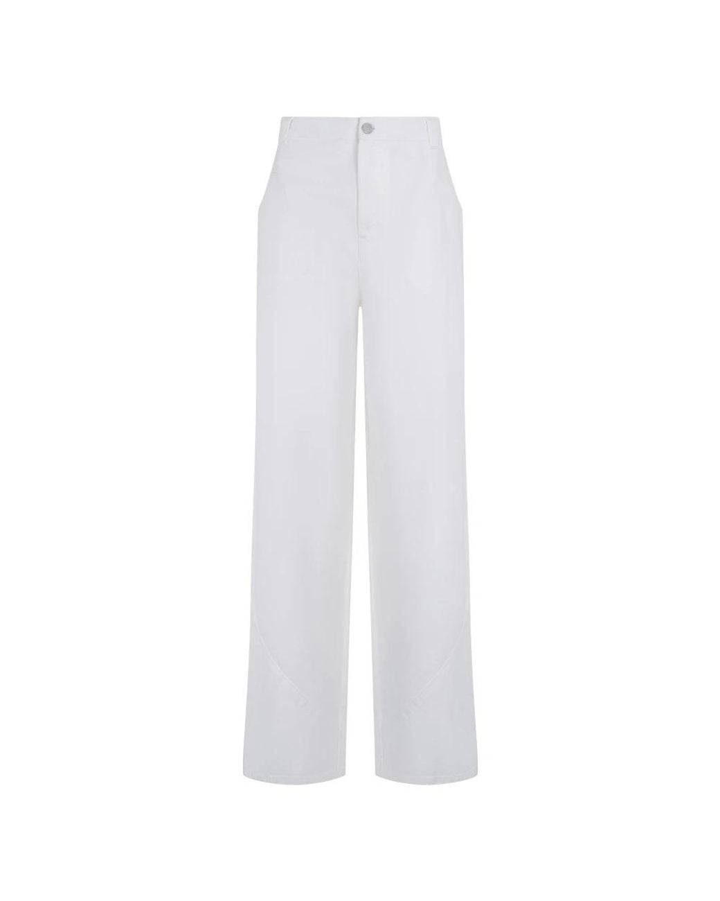 Alberta Ferretti White Wide Trousers