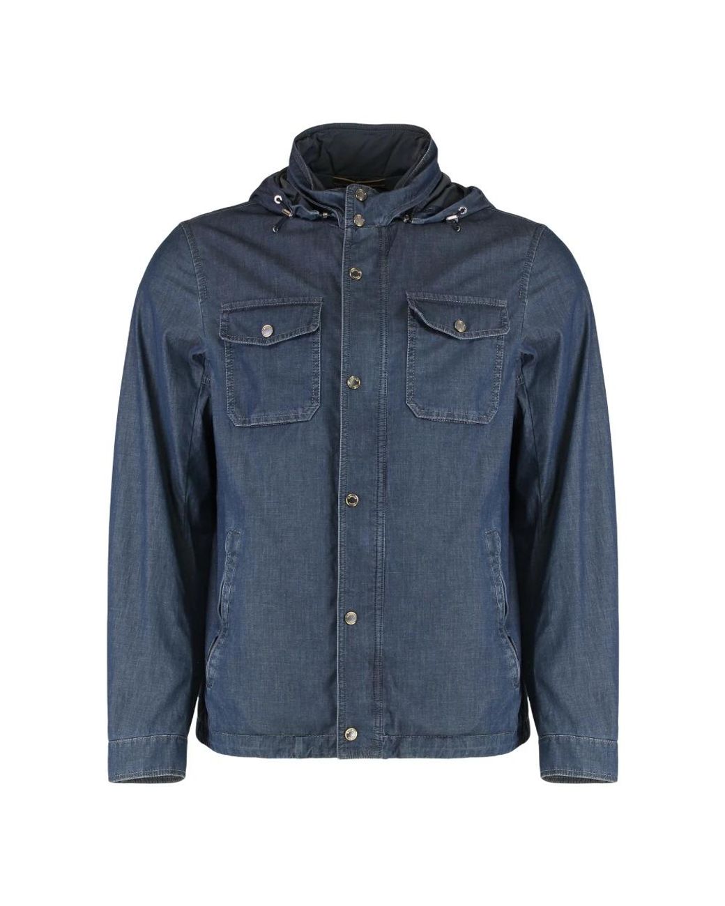 Moorer Jassen ,Blauw ,Denim Stijlvolle Denimjas Met Koord in het Blue voor heren