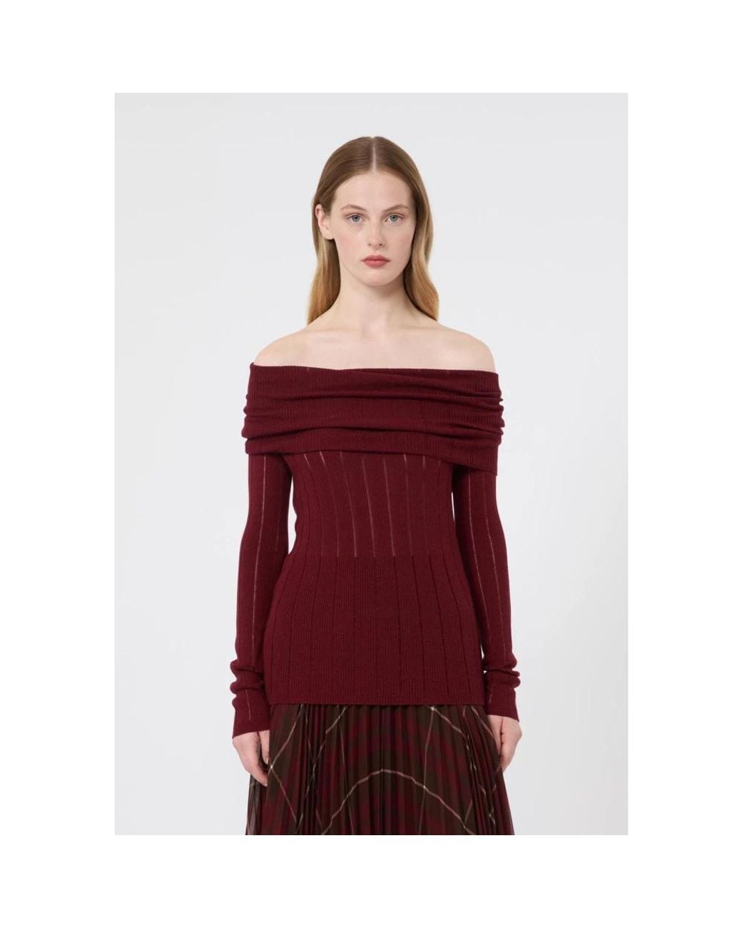 Max Mara Red Long Sleeve T-Shirts