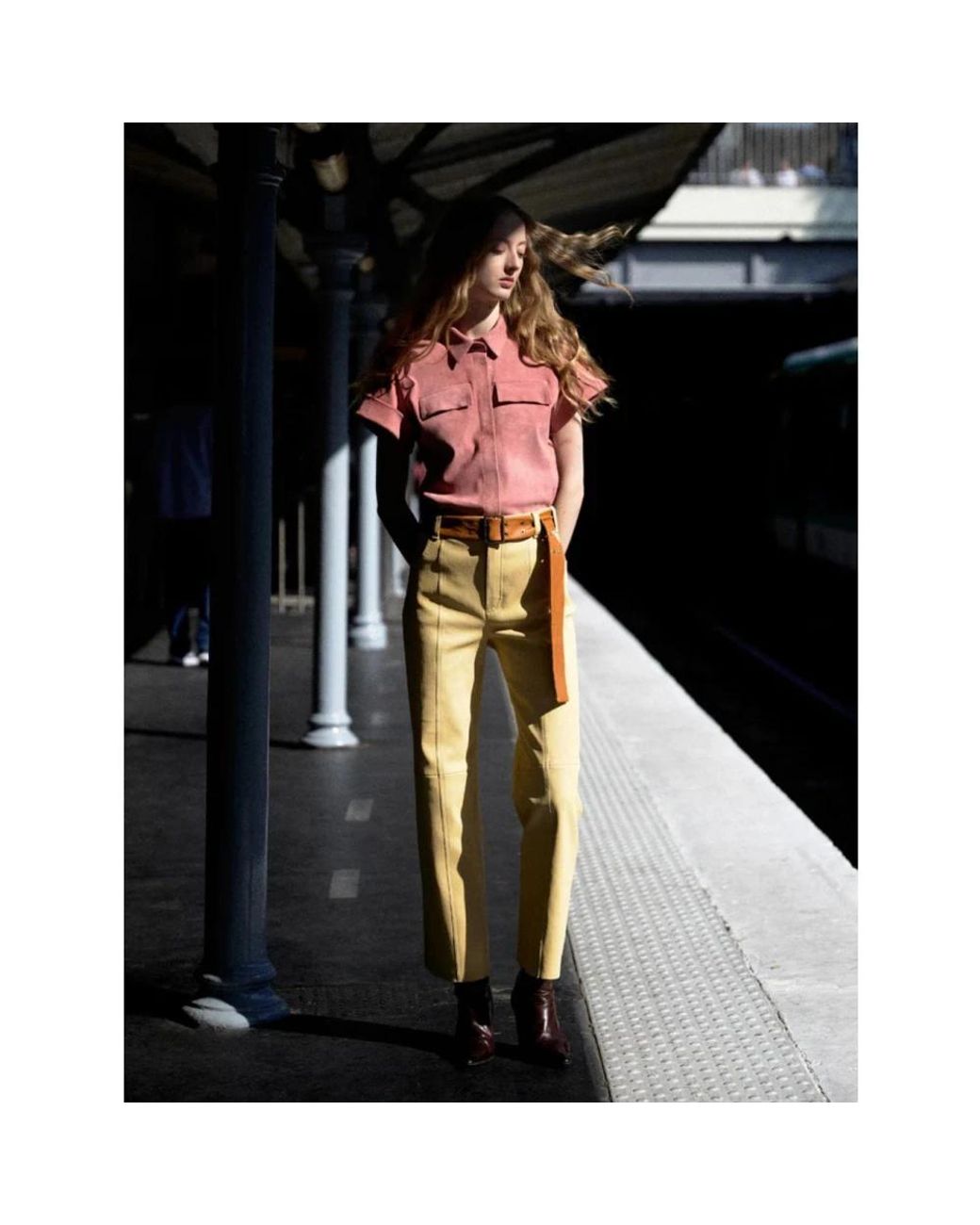 Stouls Yellow Leather Trousers