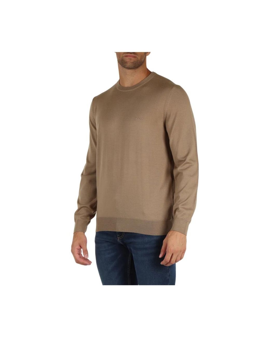 Boss Natural Round-Neck Knitwear for men