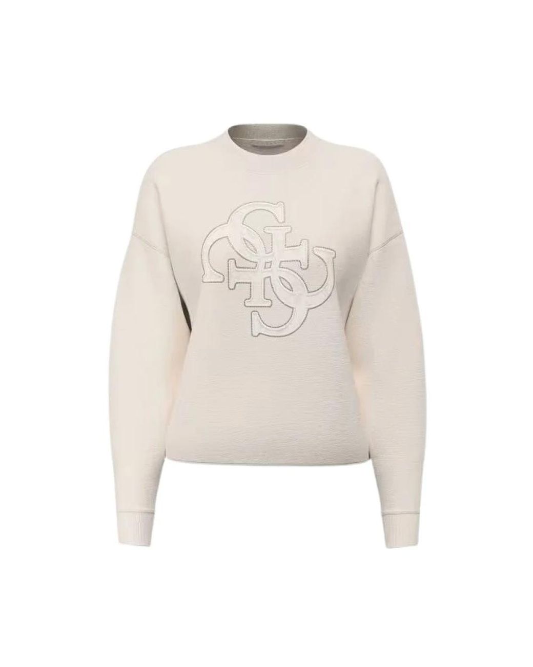 Guess Evelyn Triangle Logo Sweatshirt in het White