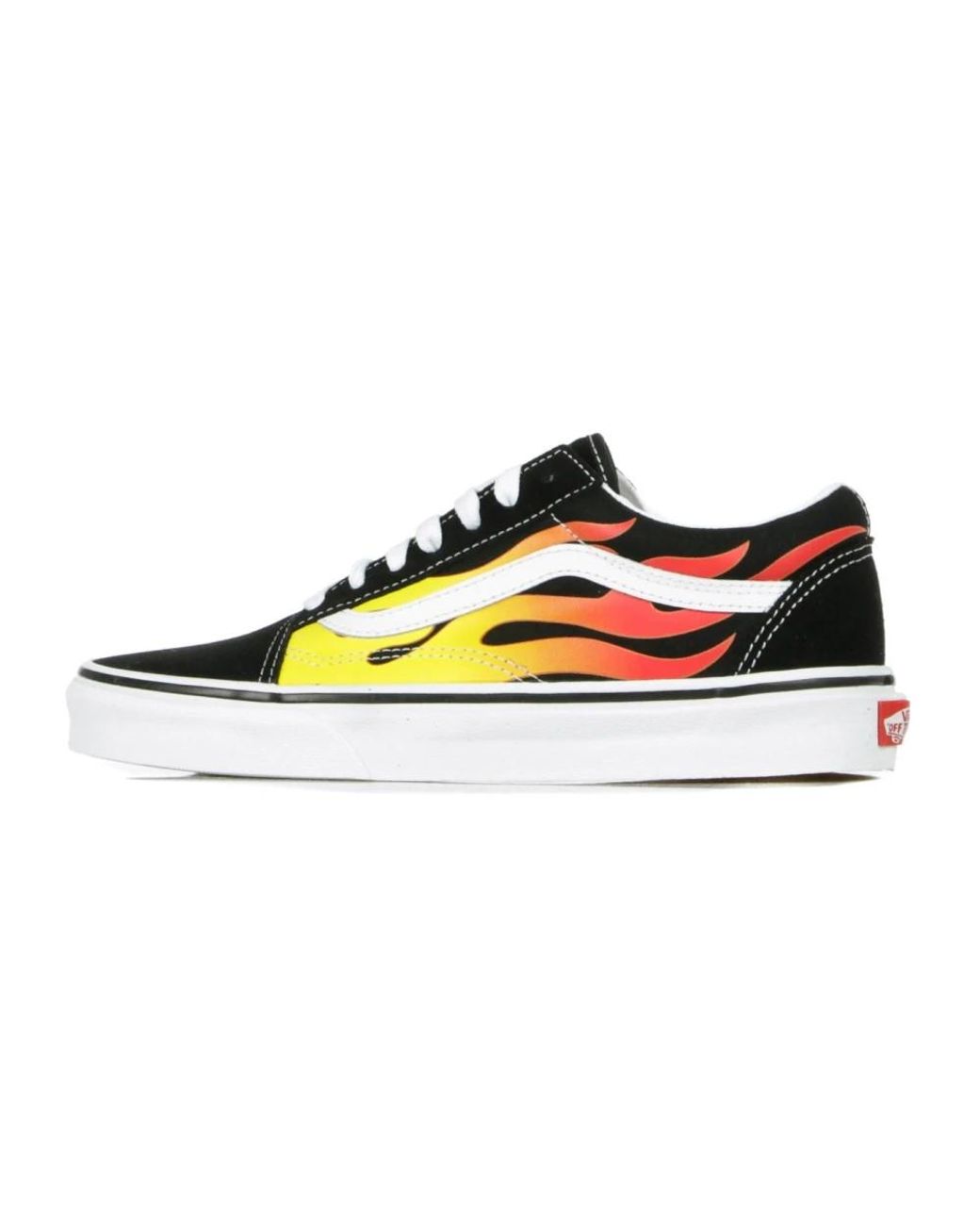 Vans Schoenen ,Veelkleurig ,Suède Flame Print Lage Sneaker in het Multicolor voor heren