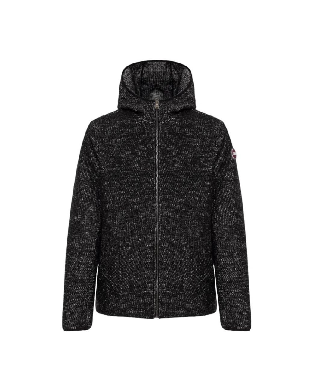 Colmar Hoodies & Sweatvesten ,Zwart ,Wol Zwarte Wollen Blend Hoodie Aw 23 in het Black voor heren
