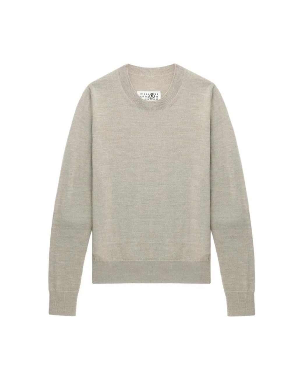 MM6 by Maison Margiela Gray Round-Neck Knitwear