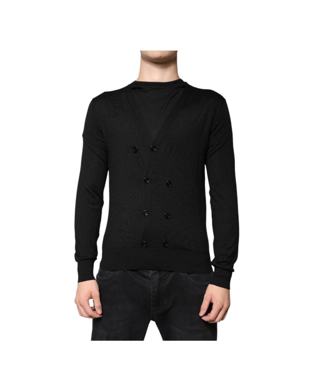 Dolce & Gabbana Black Cashmere Knitwear for men