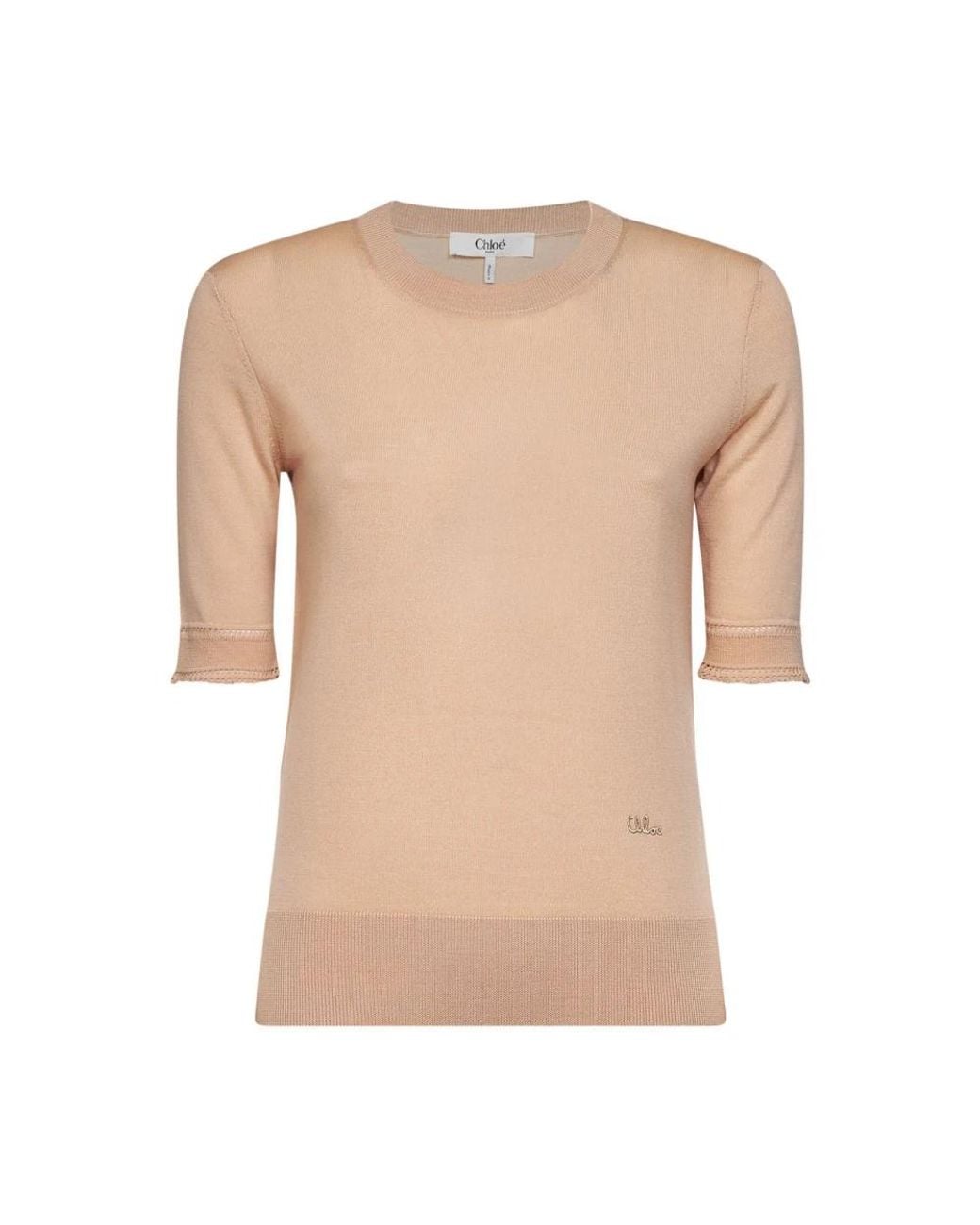 Chloé Natural Round-Neck Knitwear