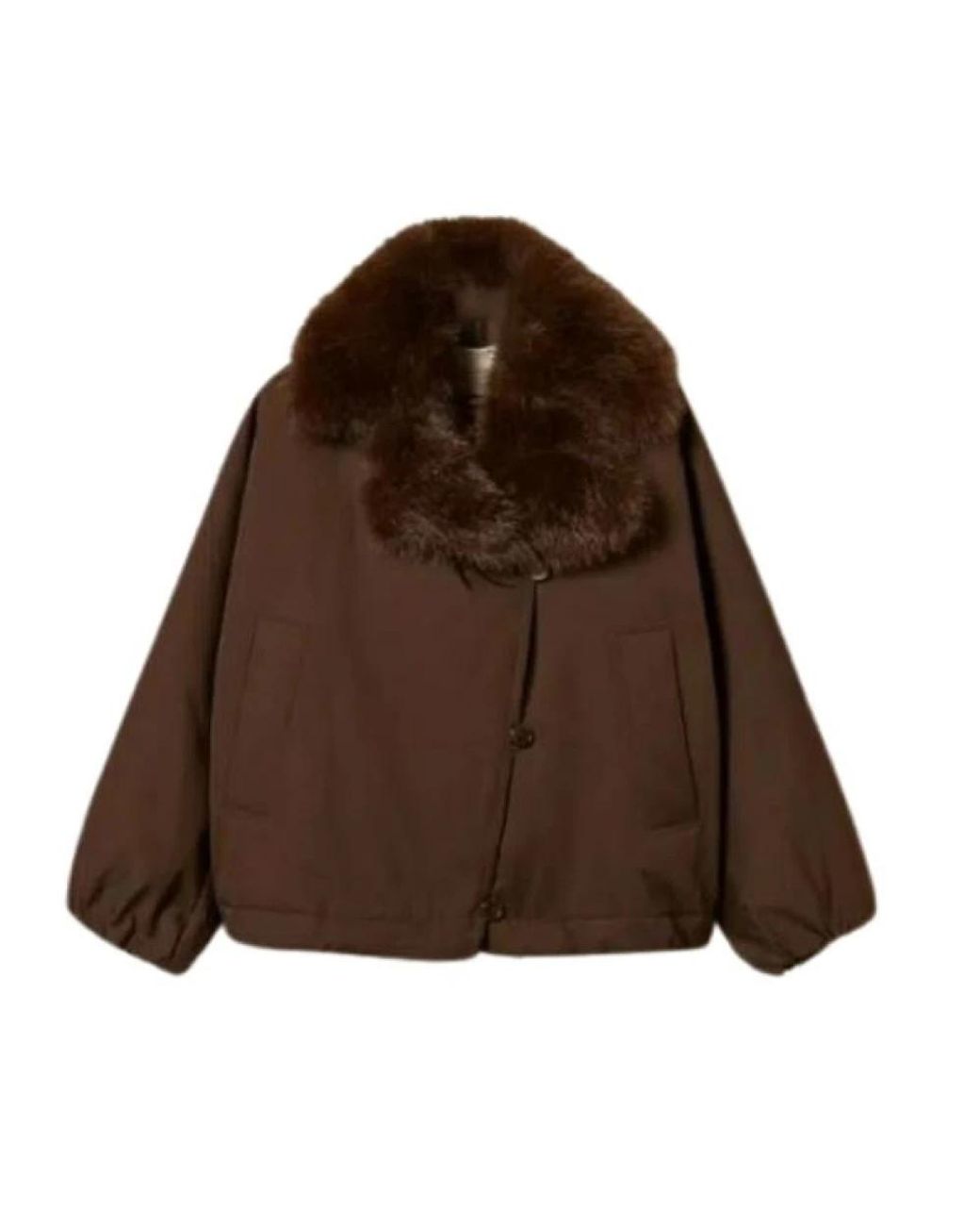 Twinset Brown Faux Fur & Shearling Jackets