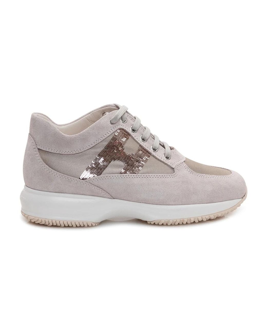 Hogan Gray Interactive Micro-Sequins Sneakers