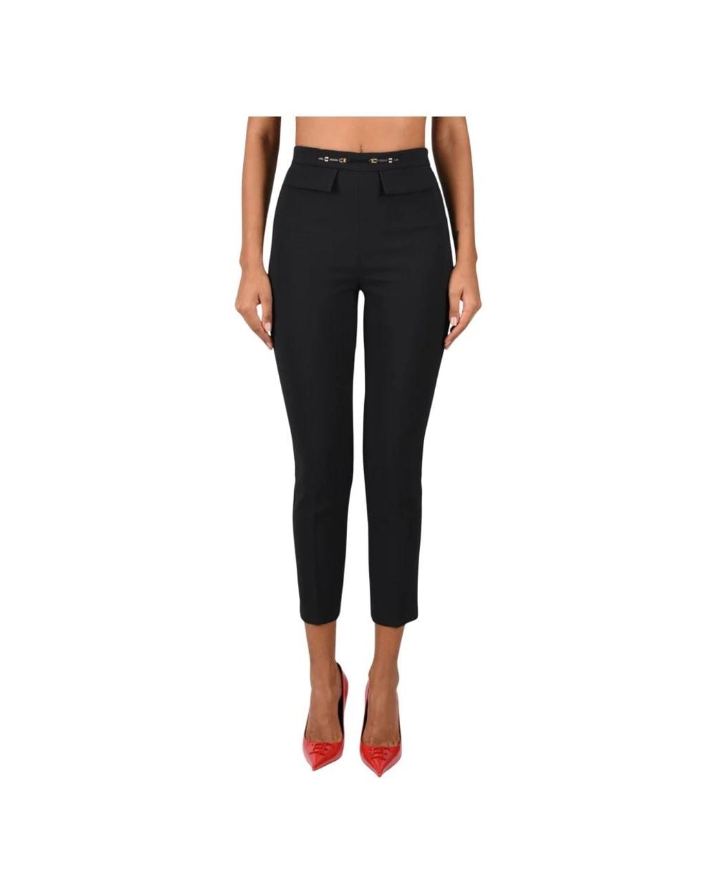 Elisabetta Franchi Black Cropped Trousers