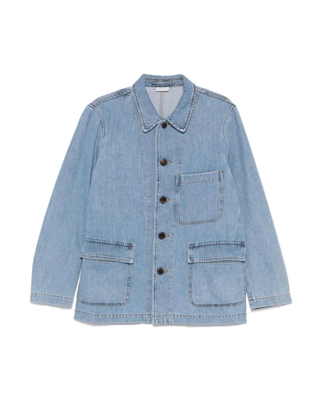 Dries Van Noten Jassen ,Blauw ,Denim Denim Jas Met Knoopsluiting in het Blue voor heren