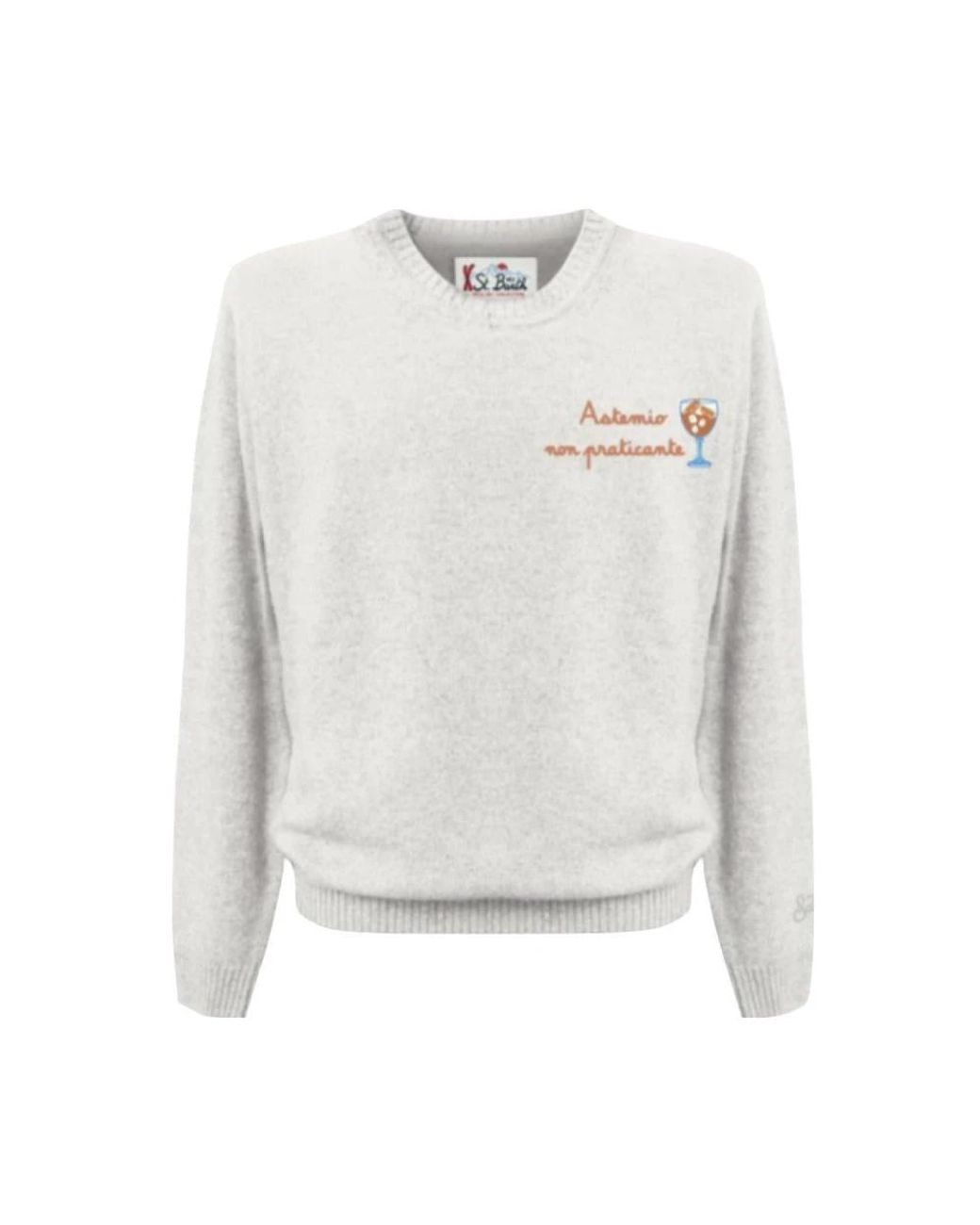 Mc2 Saint Barth White Round-Neck Knitwear for men