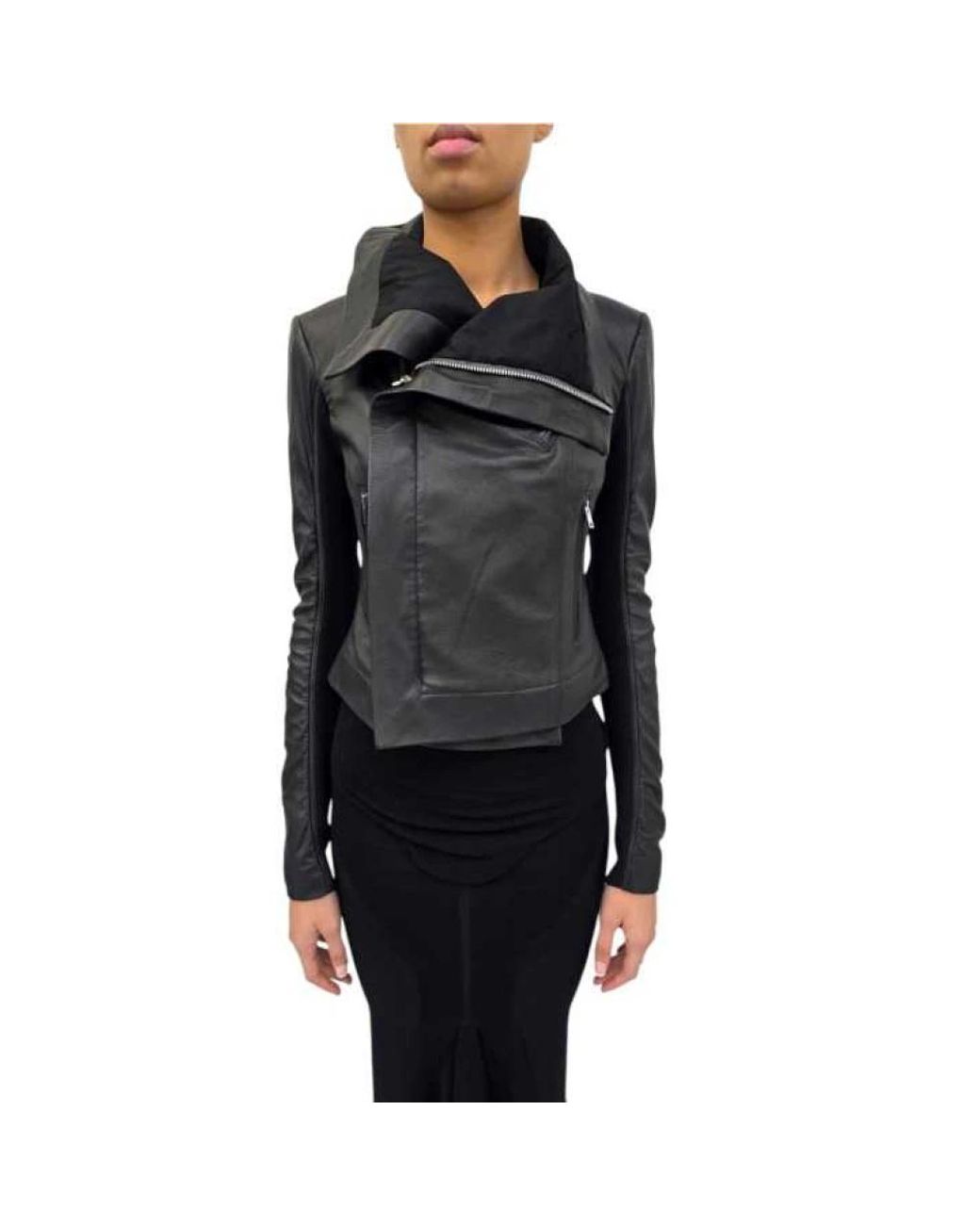 Rick Owens Black Leather Jackets
