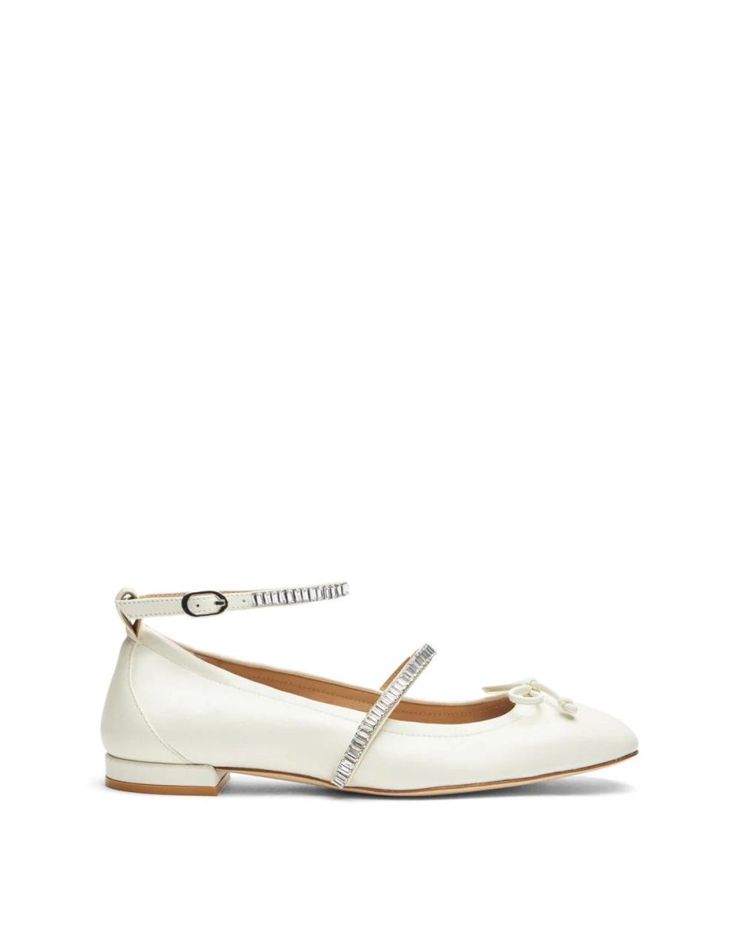 Stuart Weitzman Schoenen ,Ballerina's Met Kristallen in het White