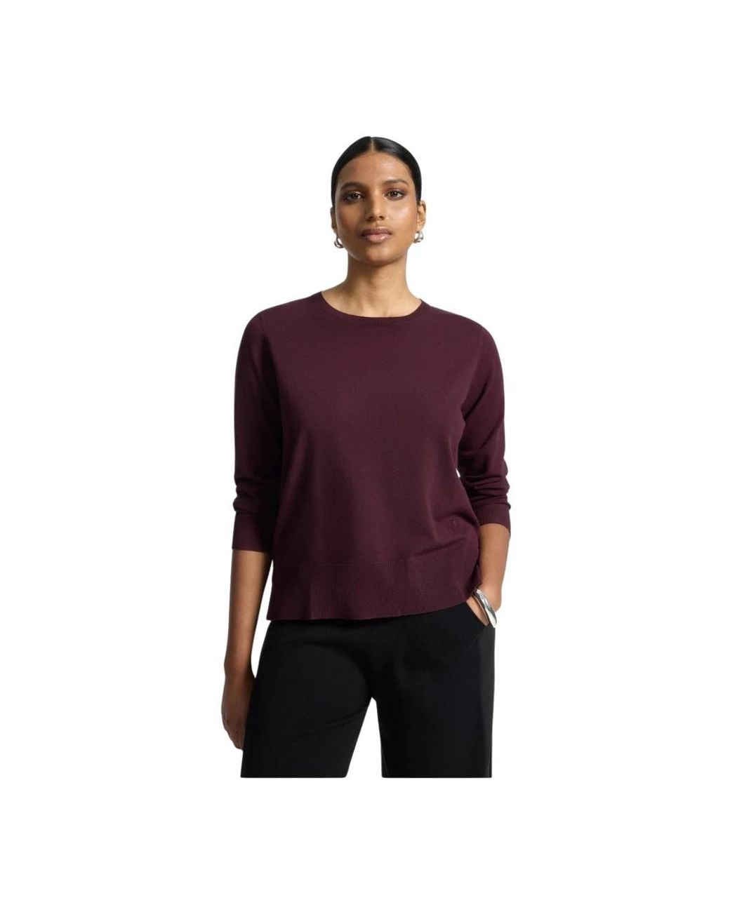 Elena Miro Purple Round-Neck Knitwear