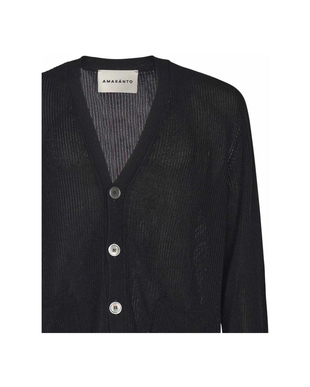 Amaranto Black Cardigans for men